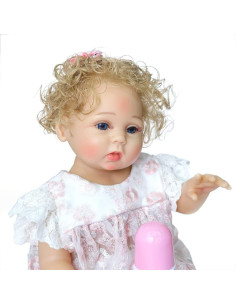 Muñeca Reborn de Silicona 45 cm Niña Realista Ojos Azules 2