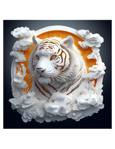 Rompecabezas 3D de Madera Welsky Tigre de Papel 21.6cm - 200 Piezas