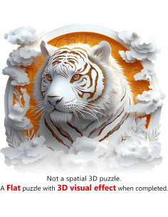 Rompecabezas 3D de Madera Welsky Tigre de Papel 21.6cm - 200 Piezas 2