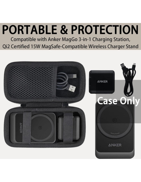 Funda Dura Khanka para Estación de Carga Anker MagGo 3-en-1