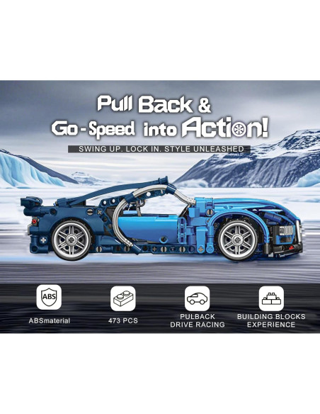 Juego de Carros de Carreras Sosuy 473 Pcs Azul 1:18