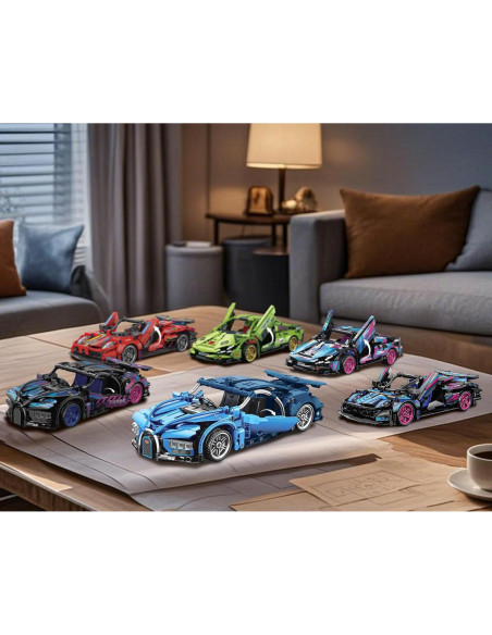 Juego de Carros de Carreras Sosuy 473 Pcs Azul 1:18