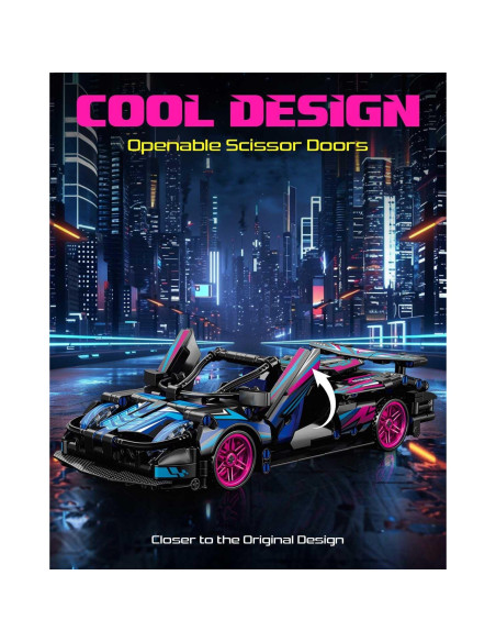 Set de Coche de Carreras Sosuy 1:18 513 Piezas Ciberpunk