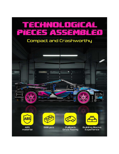 Set de Coche de Carreras Sosuy 1:18 513 Piezas Ciberpunk