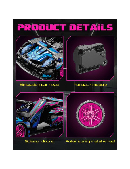 Set de Coche de Carreras Sosuy 1:18 513 Piezas Ciberpunk