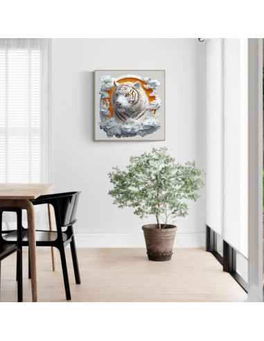 Rompecabezas 3D de Madera Welsky Tigre de Papel 21.6cm - 200 Piezas