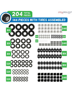 Juego de Construcción Play Platoon 144 Piezas Ruedas y Ejes 2