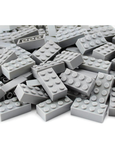 Ladrillos de Construcción Feleph 100pcs 2x4 Gris Claro