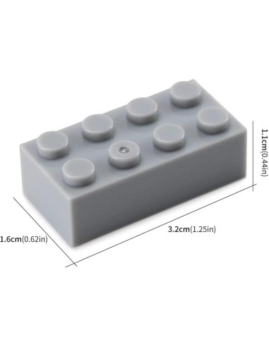 Ladrillos de Construcción Feleph 100pcs 2x4 Gris Claro