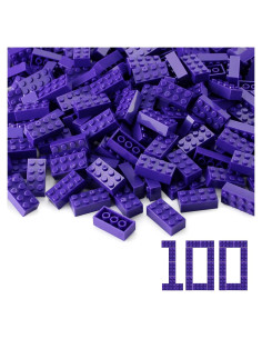 Ladrillos 2x4 Morados Oscuros Feleph 100 Piezas Kit Creativo