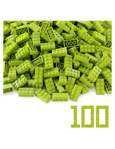 Ladrillos 2x4 Feleph 100 Piezas Verde Lima Kit Construcción