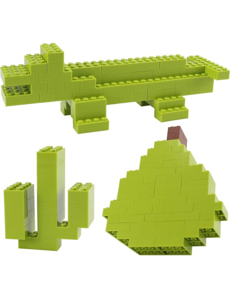Ladrillos 2x4 Feleph 100 Piezas Verde Lima Kit Construcción