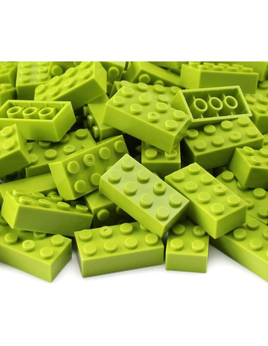 Ladrillos 2x4 Feleph 100 Piezas Verde Lima Kit Construcción