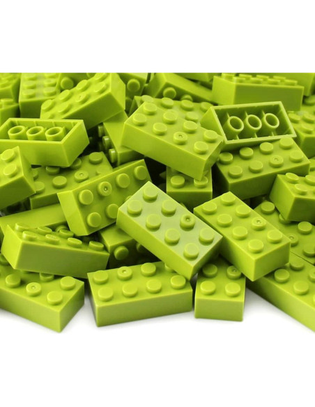 Ladrillos 2x4 Feleph 100 Piezas Verde Lima Kit Construcción