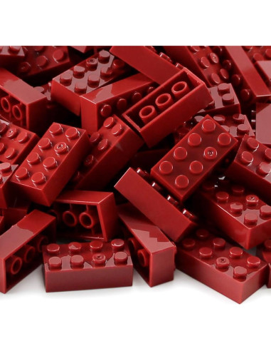 Ladrillos 2x4 Feleph 320 Piezas Rojo Oscuro Juego Creativo