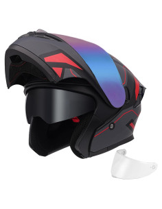 Casco Modular JQF Gear FF808 Doble Visor Abatible Rojo M