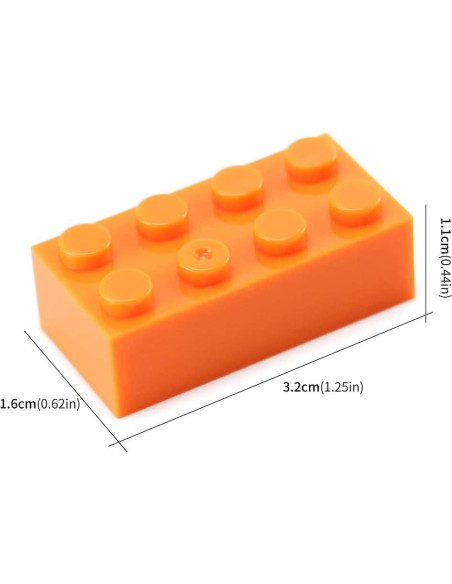 Set de Ladrillos Naranja Feleph 320 Piezas 2x4 Creativo