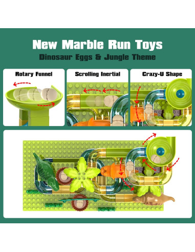 Carrera de Canicas Dinosaurios JIXIn 125 Piezas Educativo