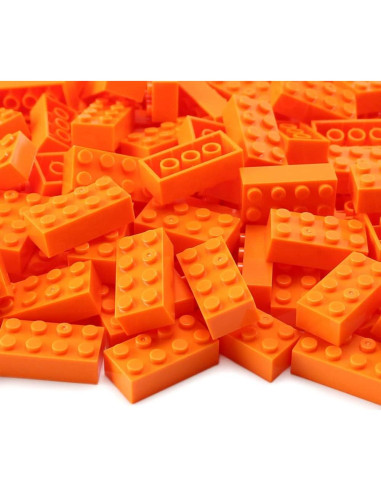 Set de Ladrillos Naranja Feleph 320 Piezas 2x4 Creativo
