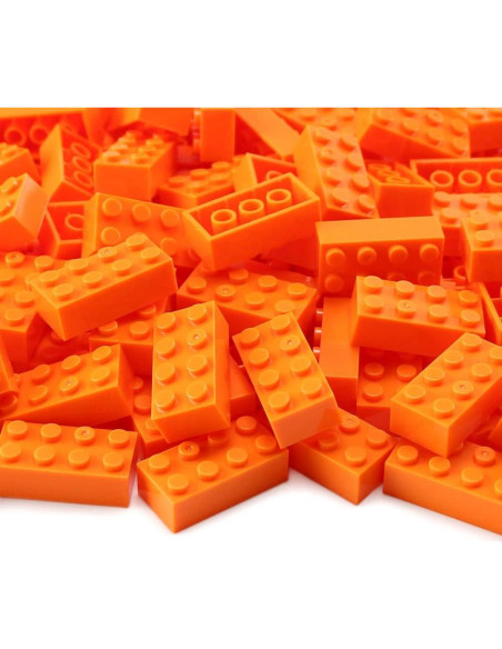 Set de Ladrillos Naranja Feleph 320 Piezas 2x4 Creativo