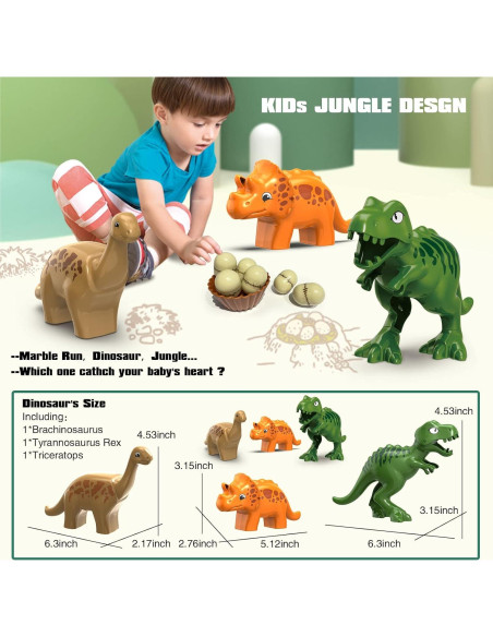 Carrera de Canicas Dinosaurios JIXIn 125 Piezas Educativo