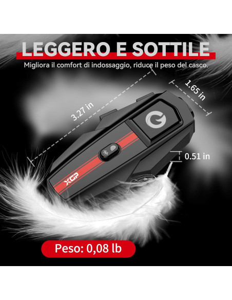 Auricular Bluetooth XGP SP para Casco Motocicleta IP67