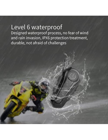 Auricular Bluetooth SOFFRIA E1 para Motocicleta, Impermeable IPX6