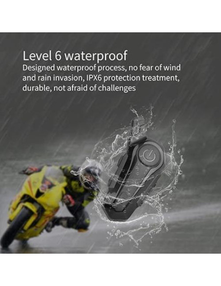 Auricular Bluetooth SOFFRIA E1 para Motocicleta, Impermeable IPX6