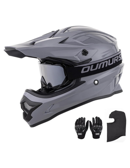 Casco OUMURS D001TY07311MB Adulto M con Gafas y Guantes