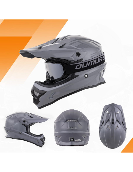 Casco OUMURS D001TY07311MB Adulto M con Gafas y Guantes