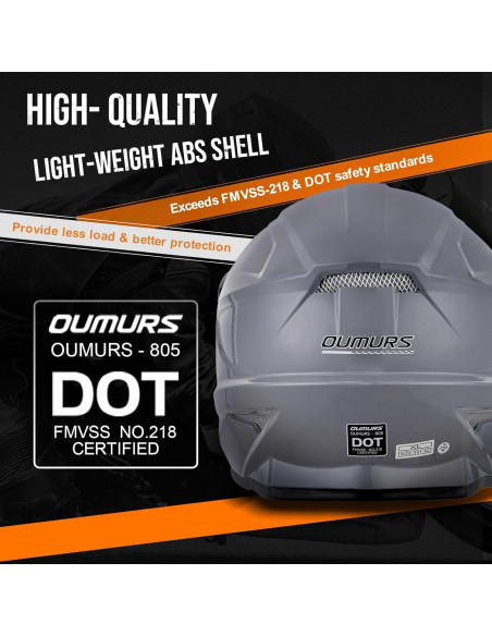 Casco OUMURS D001TY07311MB Adulto M con Gafas y Guantes