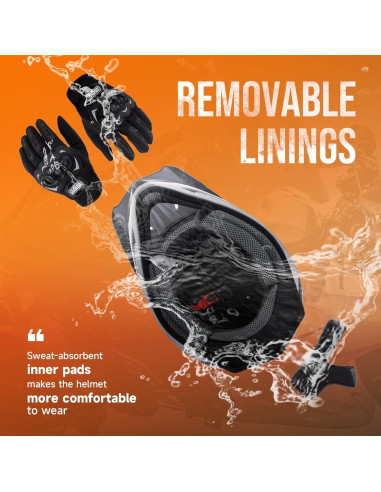 Casco OUMURS D001TY07311MB Adulto M con Gafas y Guantes