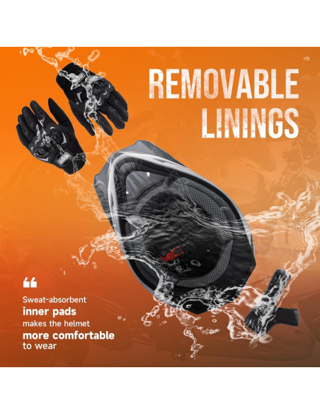 Casco OUMURS D001TY07311MB Adulto M con Gafas y Guantes