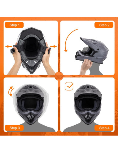 Casco OUMURS D001TY07311MB Adulto M con Gafas y Guantes