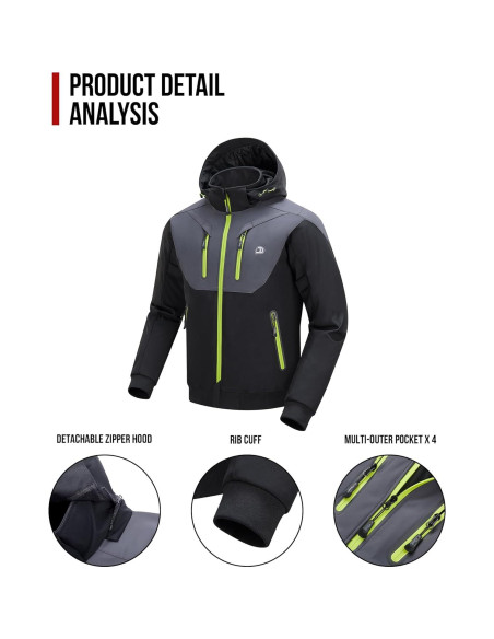 Chaqueta de Motocicleta BORLENI JK007 Invierno CE Negra