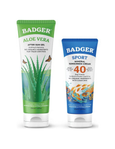 Protector Solar Mineral Badger SPF 40 + Gel Aloe Vera Orgánico