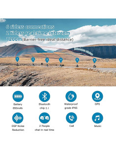 Auricular Bluetooth EJEAS V6 para Motocicleta 2 Unidades 2