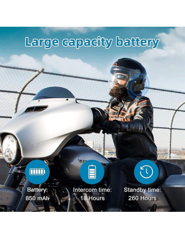 Auricular Bluetooth EJEAS V6 para Motocicleta 2 Unidades