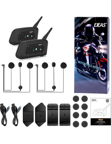 Auricular Bluetooth EJEAS V6 para Motocicleta 2 Unidades
