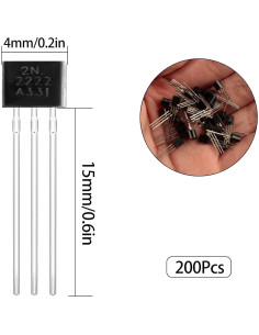Transistores NPN FOXTIP 2N2222 TO-92 60V 800mA - 200 pcs 2