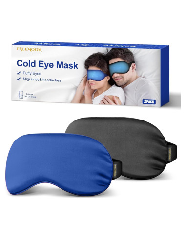 2PCS Máscara Fría para Ojos FACEMOON - Alivio de Ojeras y Migrañas