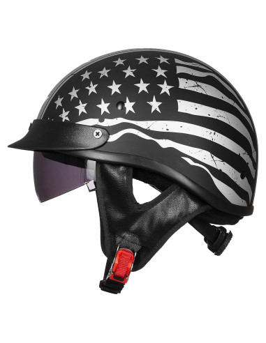 Casco Abierto ILM 206V XXL Bandera Patriótica con Visera