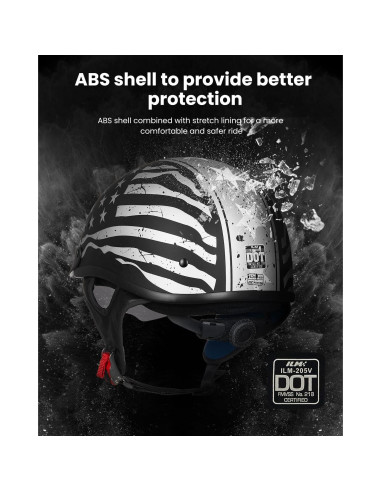 Casco Abierto ILM 206V XXL Bandera Patriótica con Visera