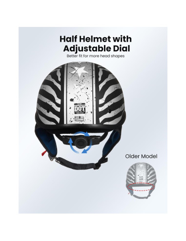 Casco Abierto ILM 206V XXL Bandera Patriótica con Visera