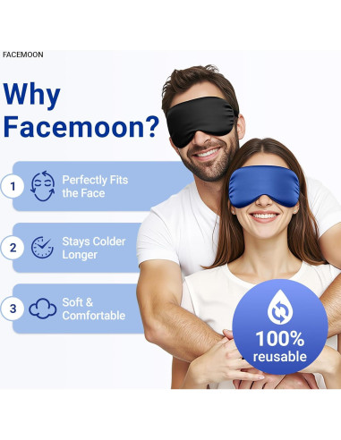 2PCS Máscara Fría para Ojos FACEMOON - Alivio de Ojeras y Migrañas