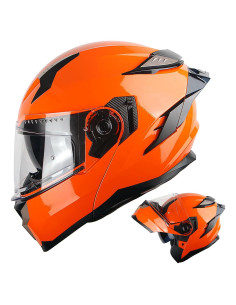 Casco Modular 1Storm HJA119 Doble Lente Naranja Brillante