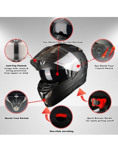 Casco Modular 1Storm HJA119 DOT Adulto Gris Cemento