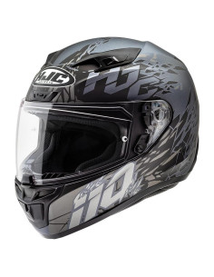 Casco HJC I10 Pitfall Grande Gris Negro Semi-Plano