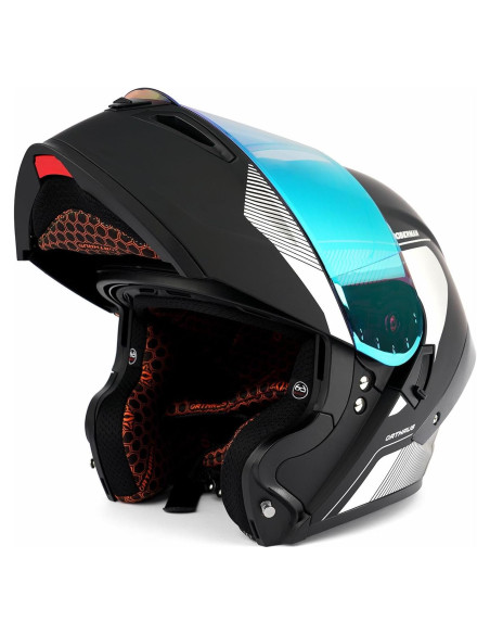 Casco Modular Orthrus OTS Dobermann Plata - Adulto Unisex