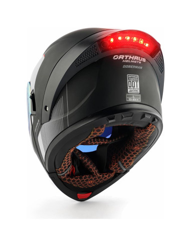 Casco Modular Orthrus OTS Dobermann Plata - Adulto Unisex